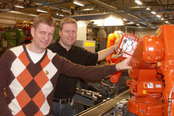 En robotbestyckad arbetsstation...